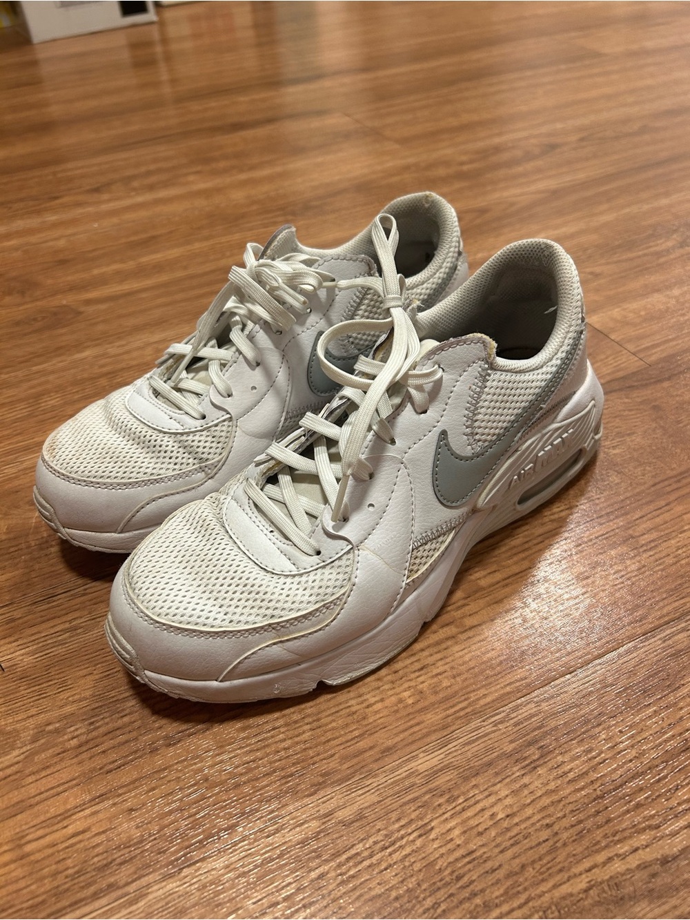 Nike Women’s Sneakers in Off-White with Light Gray Swoosh